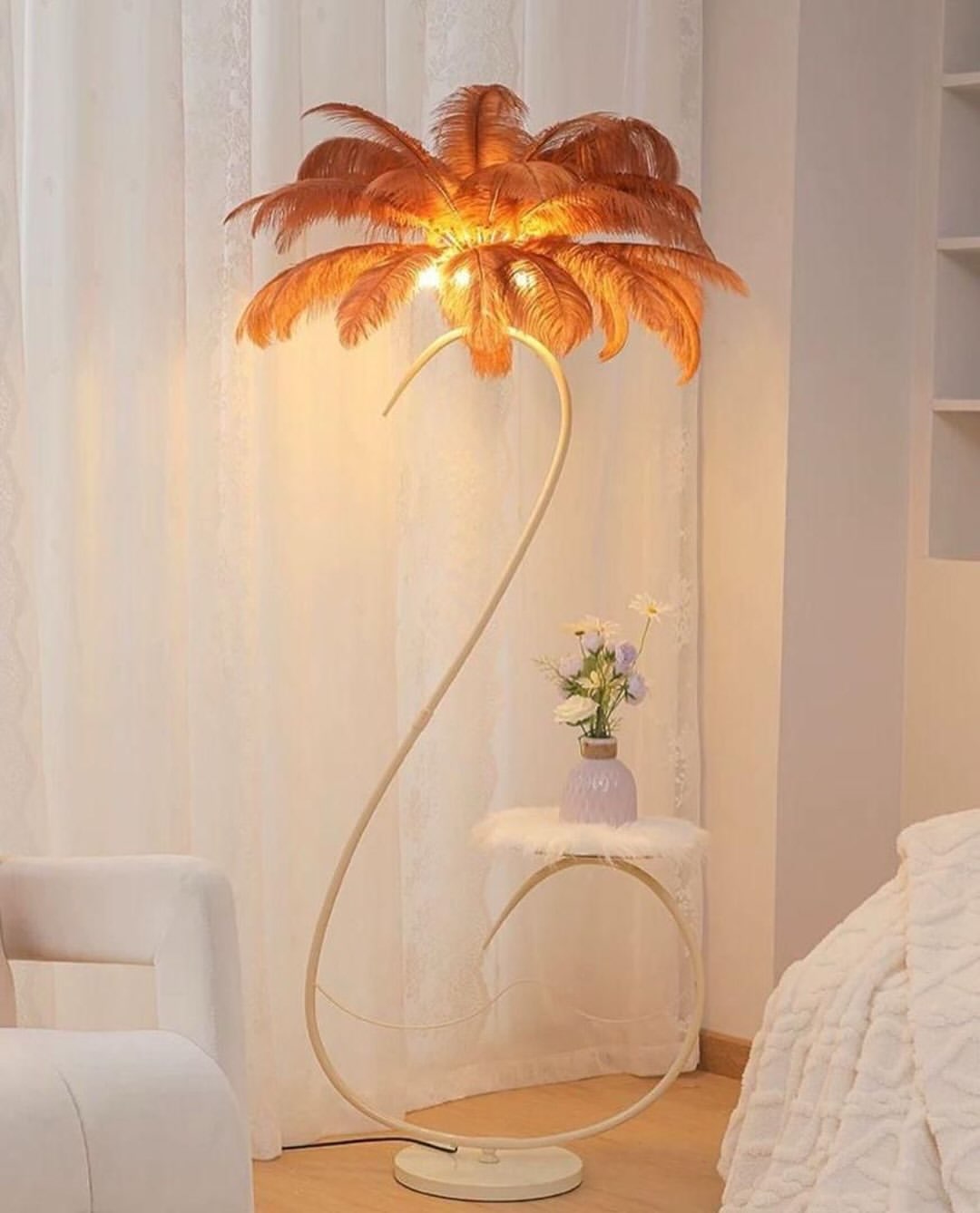Feather Palm Floor Lamp — Copper